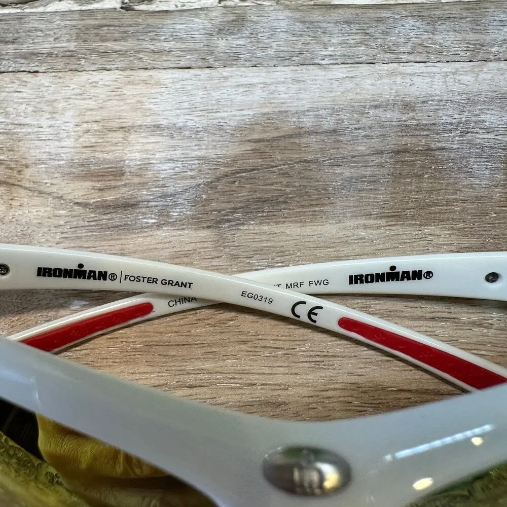 Ironman Polarized Active Sport Sunglasses White Wrap Frame, Mirrored